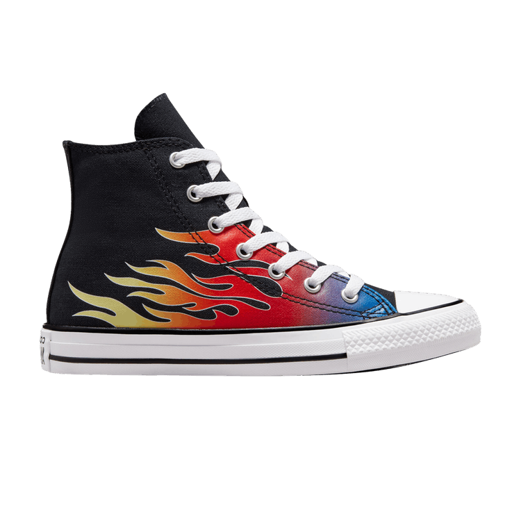 Converse Chuck Taylor All Star High GS 'Cars - Flames' — Black/Black/White