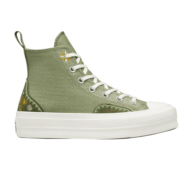 Converse Wmns Chuck Taylor All Star Lift Platform High 'Autumn Embroidery - Light Field Surplus' — Light Field Surplus/Utility