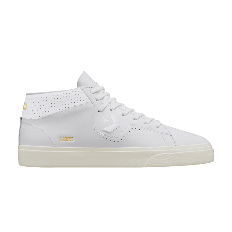 Converse Louie Lopez Pro Mid 'Mono Leather - White Egret' — White/White/Egret