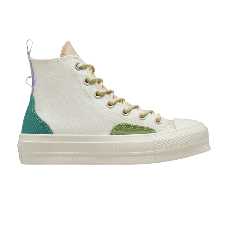 Converse Wmns Chuck Taylor All Star Lift Platform High 'Colorblock Overlay - Algae Coast' — Egret/Oat Milk/Algae Coast