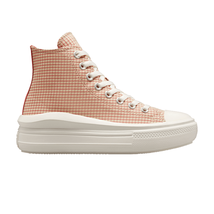 Converse Wmns Chuck Taylor All Star Move Platform High 'Checkered - Rhubarb Pie' — Oat Milk/Rhubarb Pie/Egret