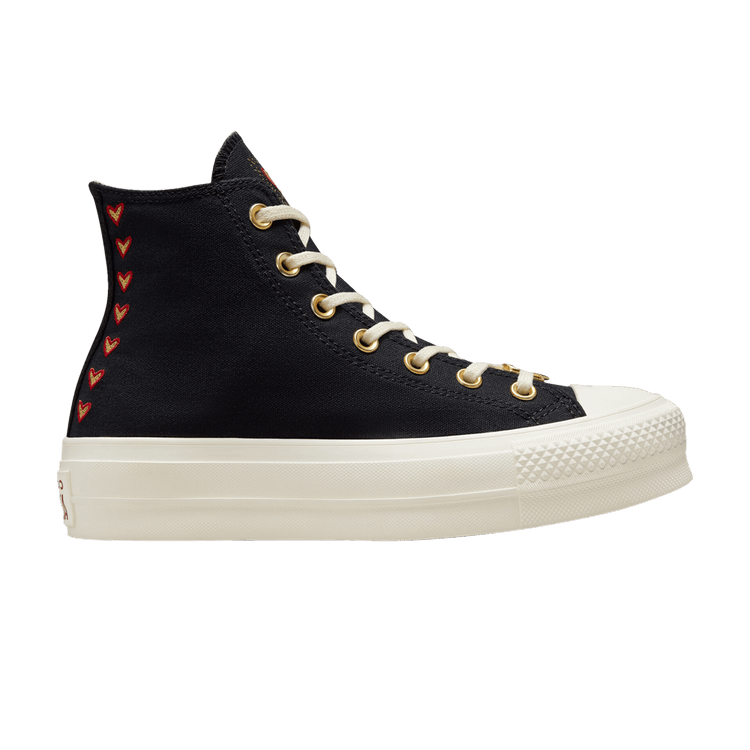 Converse Wmns Chuck Taylor All Star Lift Platform High 'Valentine's Day 2023' — Black/Egret/Back Ally Brick