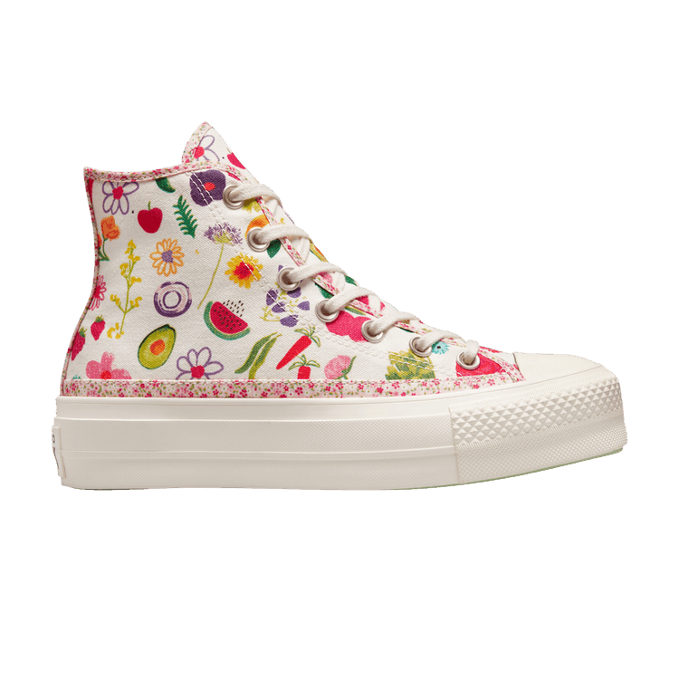 Converse Wmns Chuck Taylor All Star Lift Platform High 'Fruits & Florals' — Egret/Egret/Green Beam