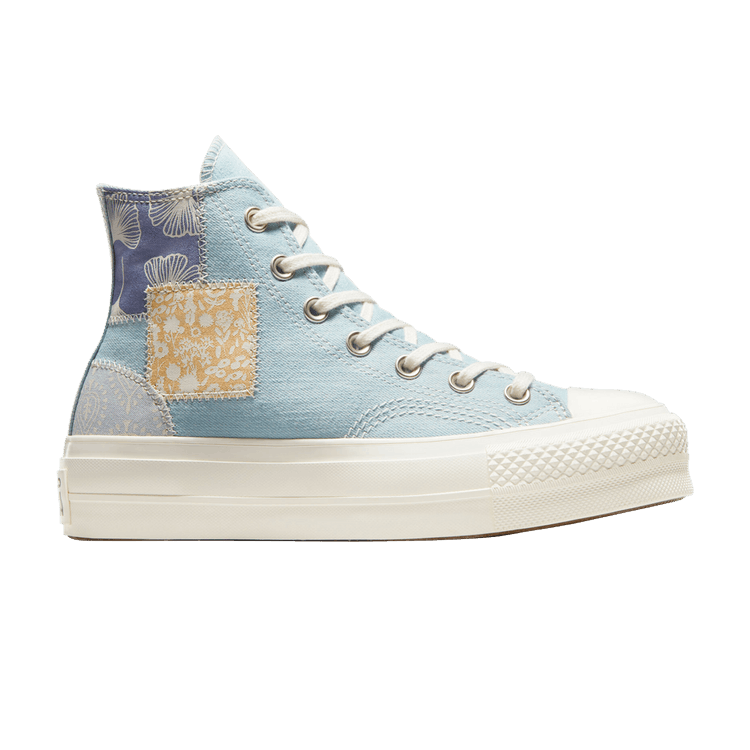 Converse Wmns Chuck Taylor All Star Lift Platform High 'Denim Patchwork' — Blue/Blue/Egret