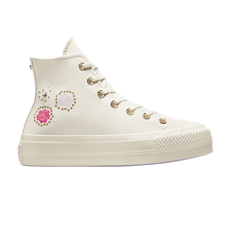 Converse Wmns Chuck Taylor All Star Platform High 'Gem Shine' — Egret/Light Gold/Vapor Violet