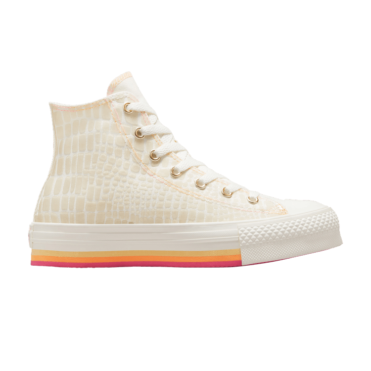 Converse Chuck Taylor All Star EVA Lift Platform High GS 'Glazed Chrome' — Egret/Astral Pink/Peach Beam