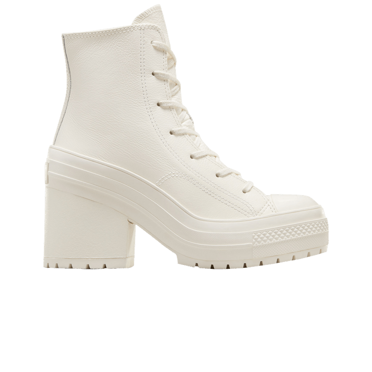 Converse Wmns Chuck 70 De Luxe Heel Leather High 'Egret' — Egret/Egret/Silver