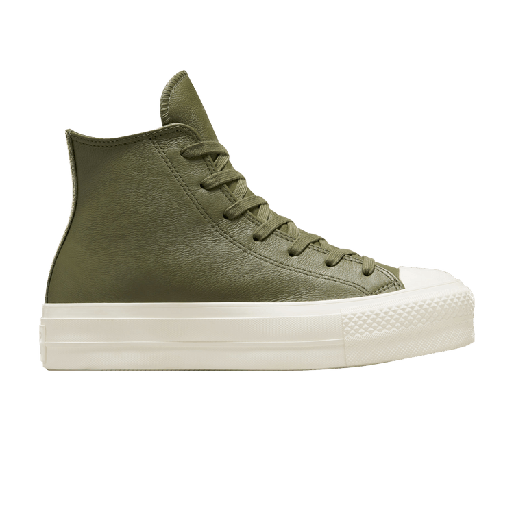 Converse Wmns Chuck Taylor All Star Lift Platform Leather High 'Utility Egret' — Utility/Egret/Silver