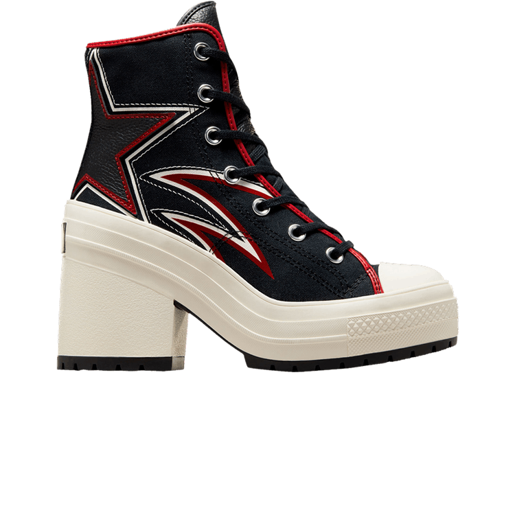 Converse Wmns Chuck 70 De Luxe Heel High 'Moto' — Black/Varsity Red/Egret