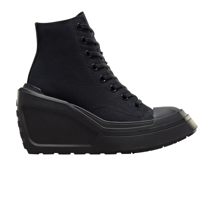 Converse Wmns Chuck 70 De Luxe Wedge Platform High 'Triple Black' — Black/Black/Black