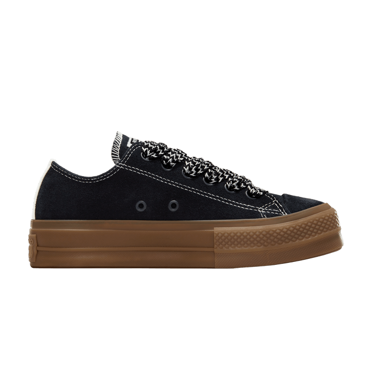 Converse Wmns Chuck Taylor All Star Lift Platform Low 'Black Egret Gum' — Black/Egret/Light Brown
