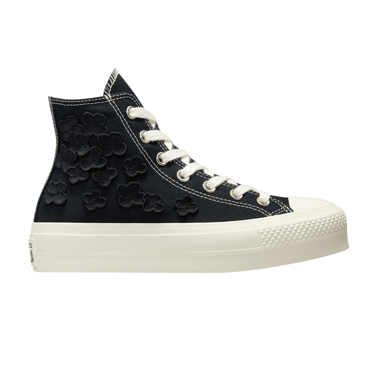 Converse Wmns Chuck Taylor All Star Lift High '3D Flowers' — Black/Black/Egret