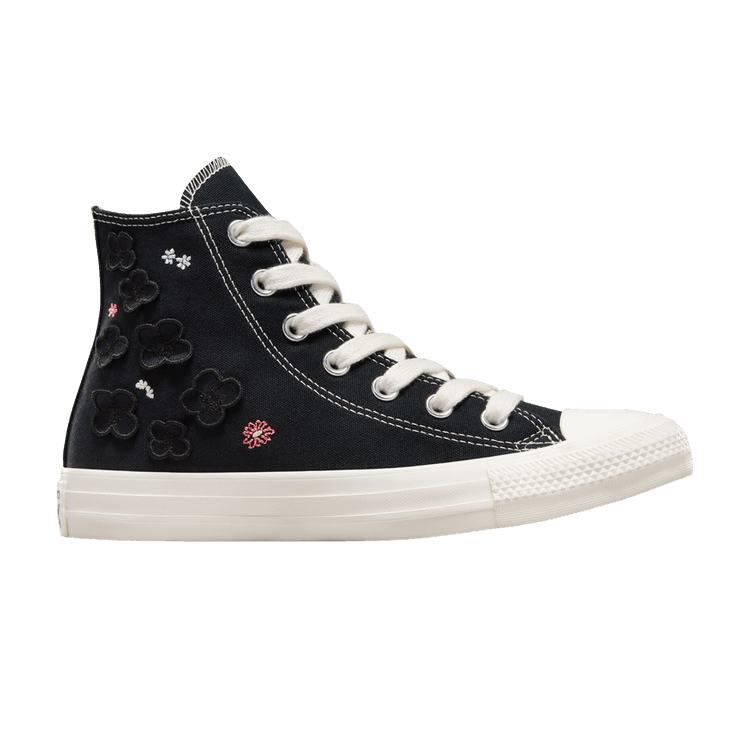 Converse Wmns Chuck Taylor All Star High '3D Flowers' — Black/Egret/Purple