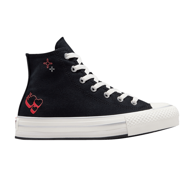 Converse Chuck Taylor All Star EVA Lift Platform High GS 'Y2K Heart' — Black/Vintage White