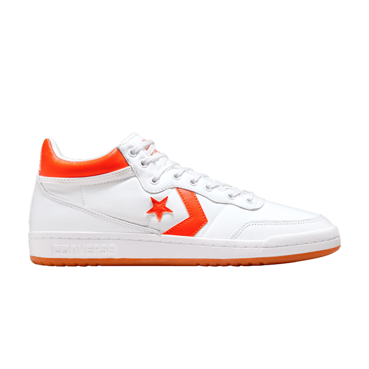 Converse Fastbreak Pro Leather Mid 'White Orange Gum' — White/Orange/White