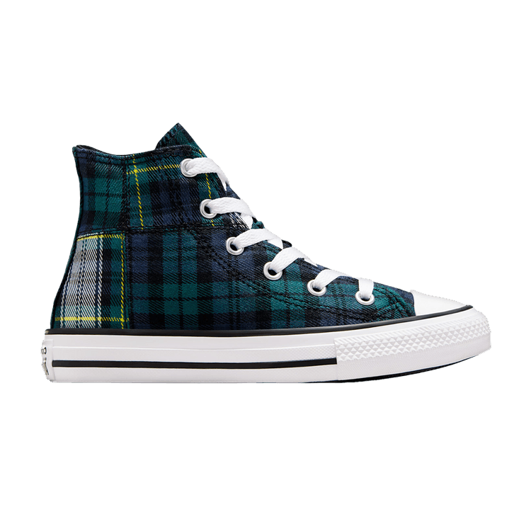 Converse Chuck Taylor All Star High PS 'Plaid - Dragon Scale Green' — Dragon Scale Green/Navy/White