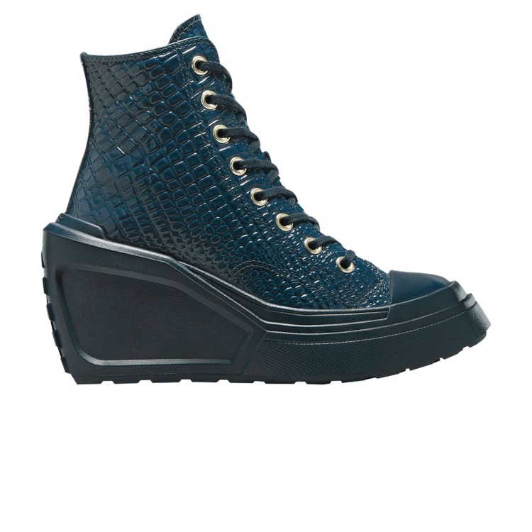 Converse Wmns Chuck 70 De Luxe Wedge Platform High 'Into The Void Croc' — Into The Void/Gold