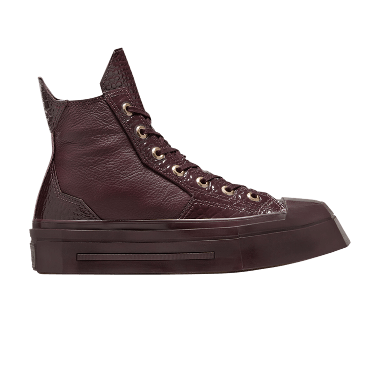 Converse Wmns Chuck 70 De Luxe Squared High 'Bloodstone Croc' — Bloodstone/Gold/Black