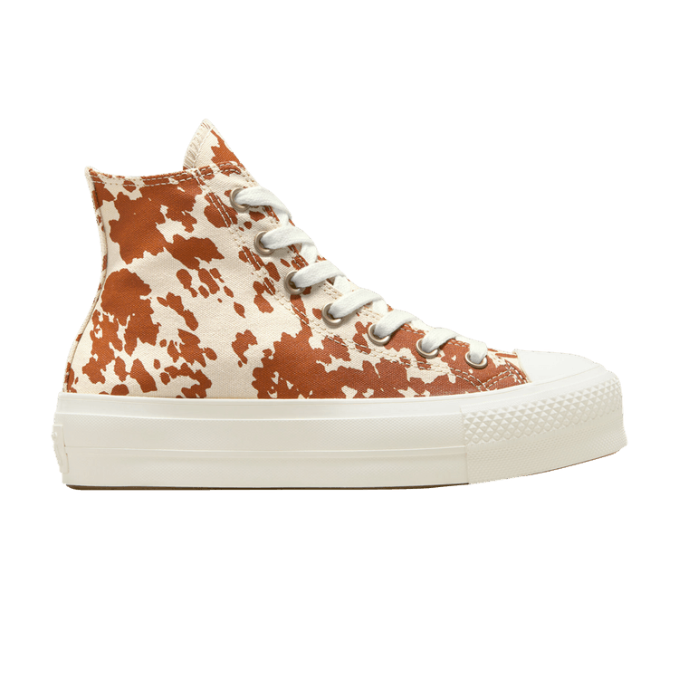 Converse Wmns Chuck Taylor All Star Lift Platform High 'Animal Print' — Egret/Brown/Gold