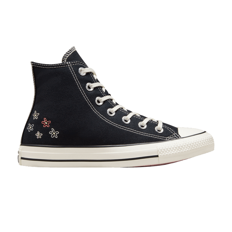 Converse Wmns Chuck Taylor All Star High 'Embroidered Little Flowers' — Black/Egret/Donut Glaze