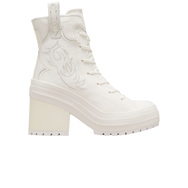 Converse Wmns Chuck 70 De Luxe Heel Platform High 'Western Embroidery' — Vintage White/Vintage White