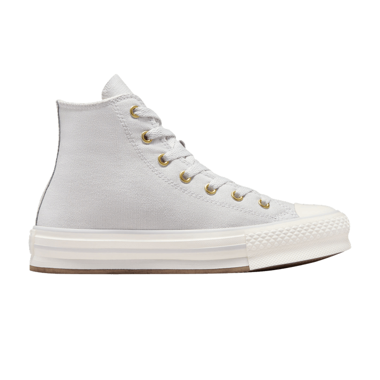 Converse Chuck Taylor All Star EVA Lift Platform High GS 'Tonal Canvas - Barely Grey' — Barely Grey/Egret/Gold