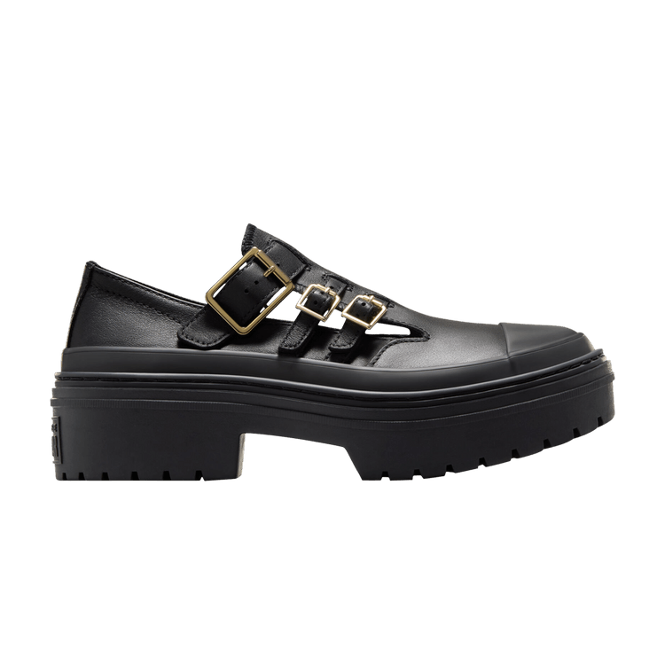 Converse Wmns Chuck Taylor All Star Lugged Heel Mary Jane Platform Low 'Black Gold' — Black/Black/Gold