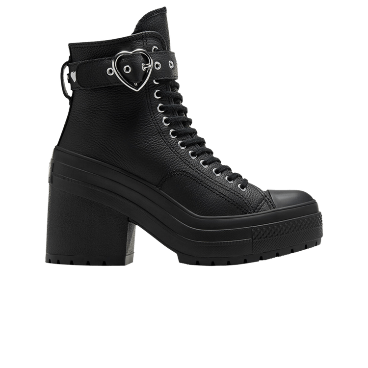 Converse Wmns Chuck 70 De Luxe Heel Platform High 'Valentine's Day 2025' — Black/Black/Silver