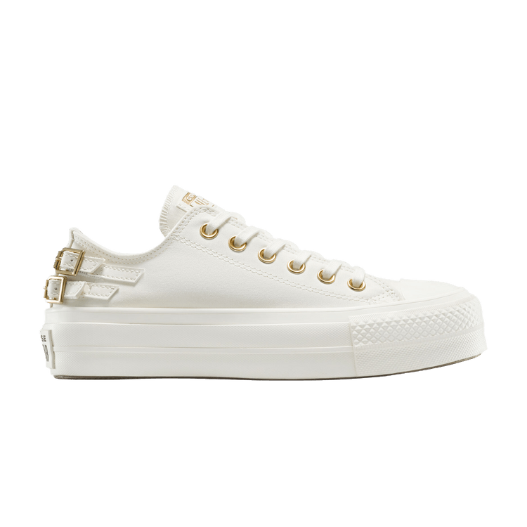 Converse Wmns Chuck Taylor All Star Lift Platform Low 'Buckle' — Egret/Egret/Black