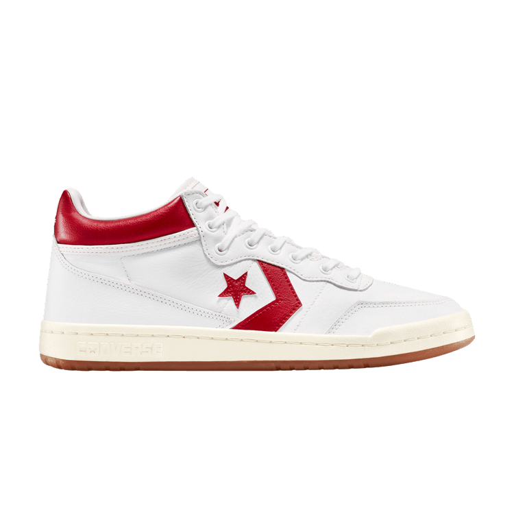 Converse Fastbreak Pro Leather Mid 'Metallic White Red' — White/Red/Egret