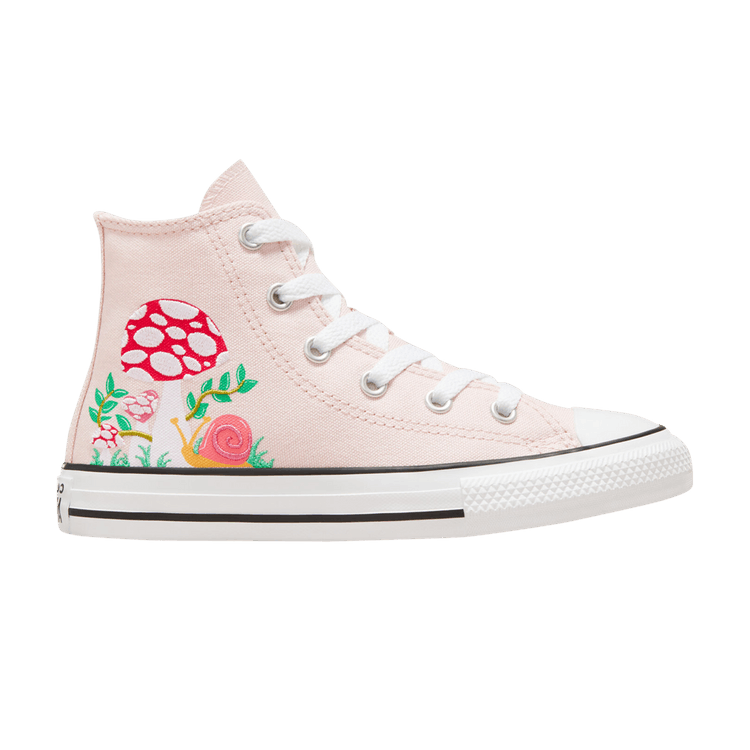 Converse Chuck Taylor All Star High PS 'Embroidered Mushroom' — Blush Hush/Firestormed/White