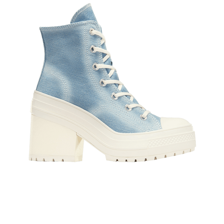Converse Wmns Chuck 70 De Luxe Heel High 'Distressed Navy Denim' — Navy/Egret/Egret