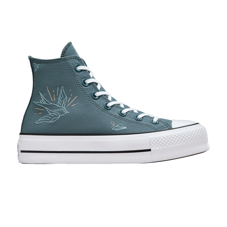 Converse Wmns Chuck Taylor All Star Lift High 'Tiny Tattoos' — Neutral Teal/Flush Stone/White