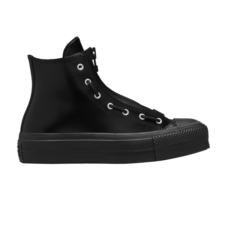 Converse Wmns Chuck Taylor All Star Lift Platform Leather High 'Total Eclipse' — Black/Total Eclipse/Black