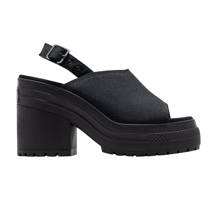 Converse Wmns Chuck 70 De Luxe Heel Platform Sandal 'Triple Black' — Black/Black