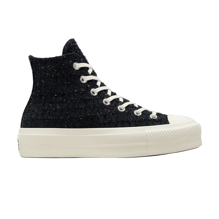 Converse Wmns Chuck Taylor All Star Lift Platform High 'Tweed Shimmer' — Black/Silver/Egret