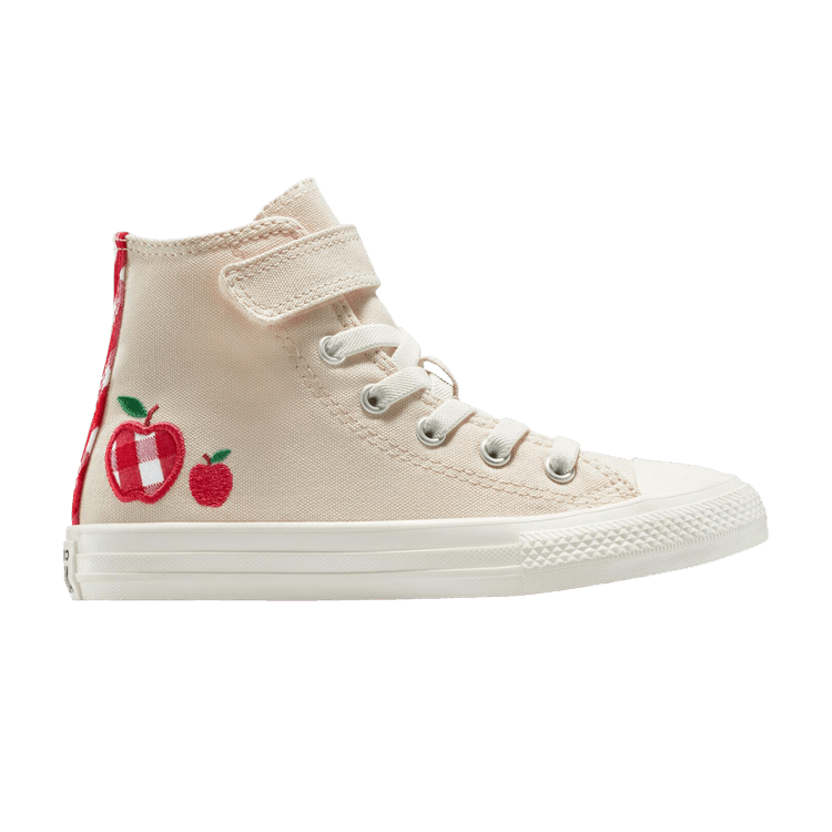 Converse Chuck Taylor All Star EasyOn High PS 'Checkered Accents' — Light Dune/Egret/Red