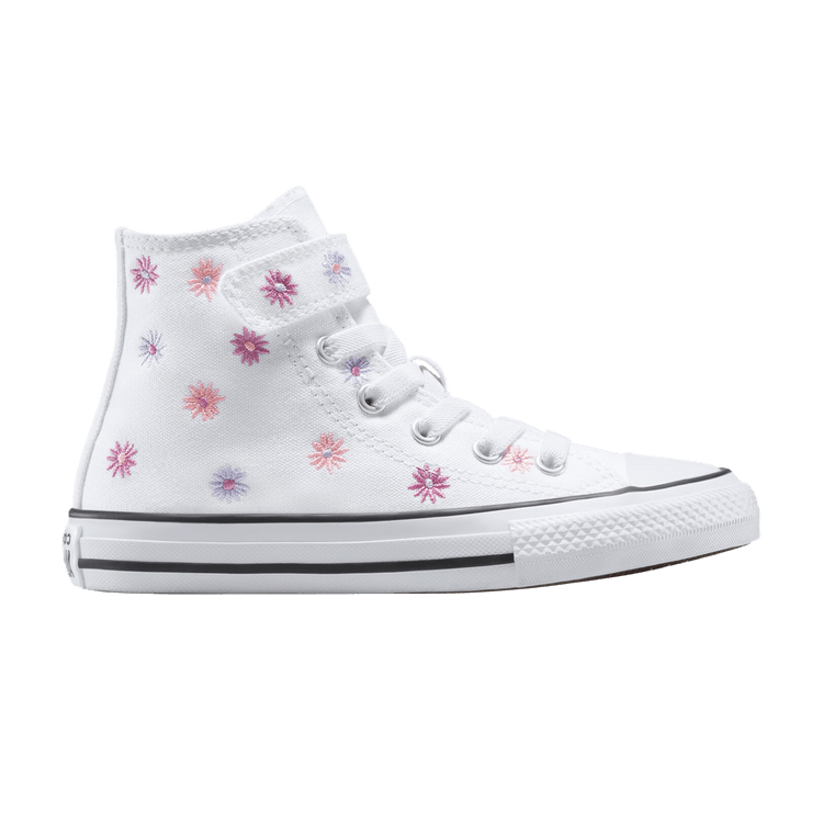Converse Chuck Taylor All Star EasyOn High PS 'Allover Embroidered Florals' — White/Light Jellyfish Jitter