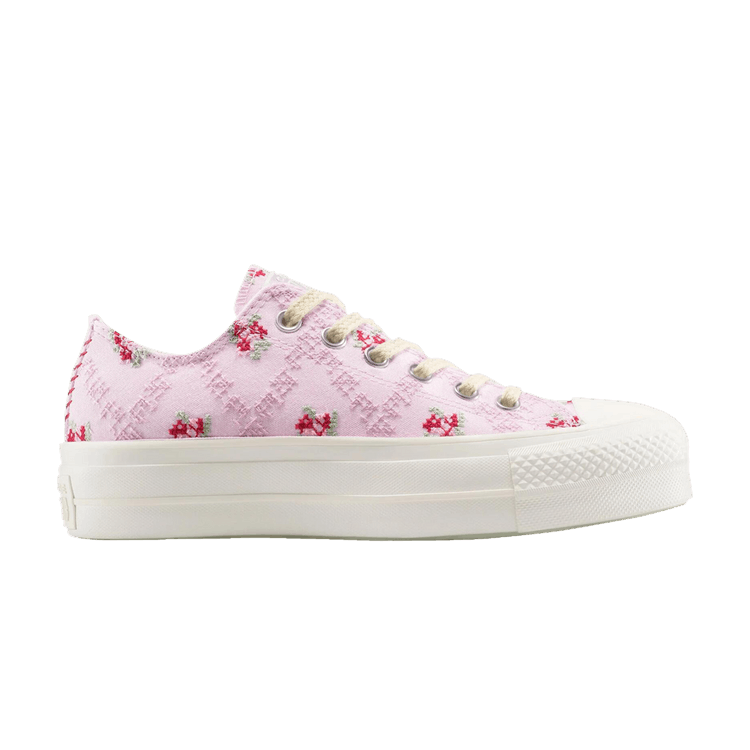 Converse Wmns Chuck Taylor All Star Lift Platform Low 'Cross Stitch Roses' — Summit Pink/Vintage White