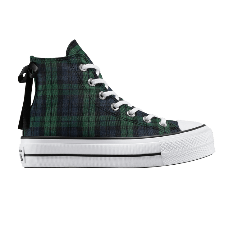 Converse Wmns Chuck Taylor All Star Lift Platform High 'Plaid' — Navy/Black/White