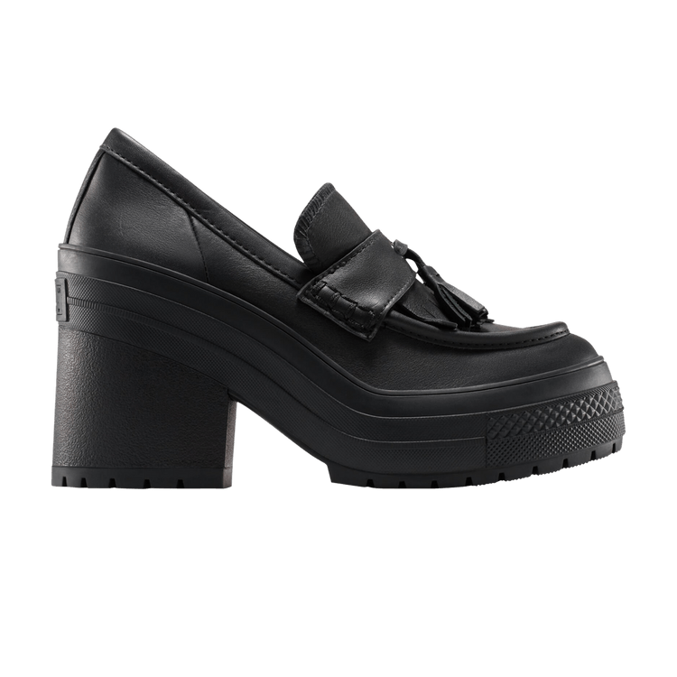 Converse Wmns Chuck 70 De Luxe Heel Loafer Platform Low 'Triple Black' — Black/Black/Black