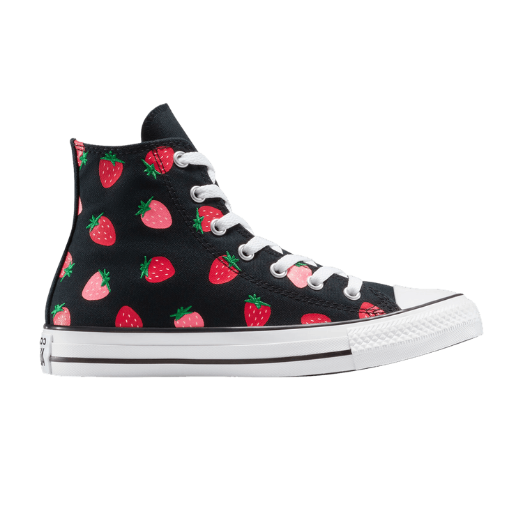 Converse Chuck Taylor All Star High GS 'Strawberries' — Black/Soft Red/Watermelon Pink