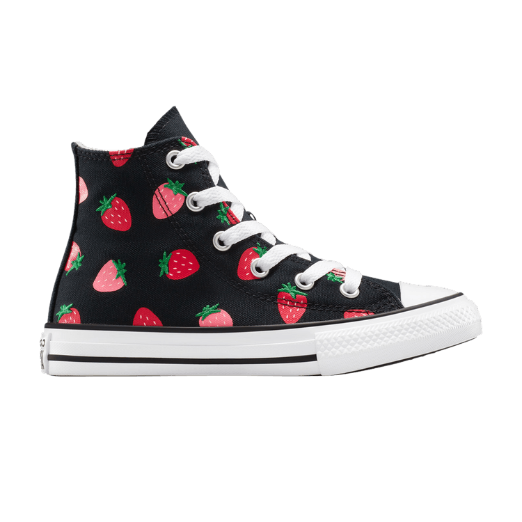 Converse Chuck Taylor All Star High PS 'Strawberries' — Black/Soft Red/Watermelon Pink