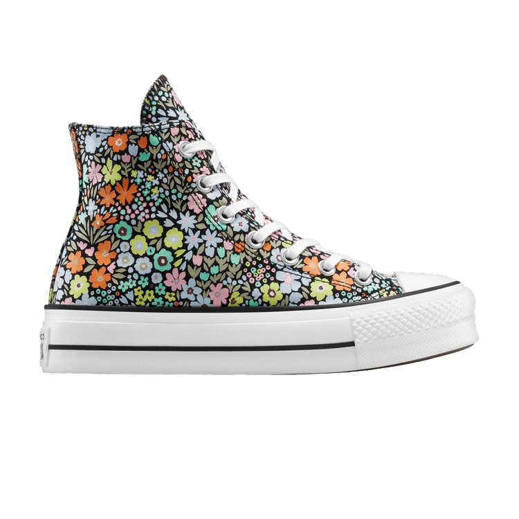 Converse Wmns Chuck Taylor All Star Lift Platform High 'Allover Florals' — Black/White/Pale Surplus