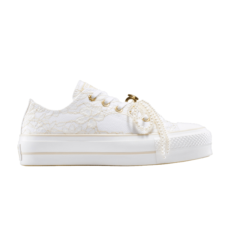Converse Wmns Chuck Taylor All Star Lift Platform Low 'Pearls' — White/Light Dune/Vintage White