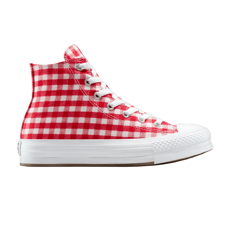 Converse Chuck Taylor All Star Lift High GS 'Checkered Red' — Vintage White/Red/White