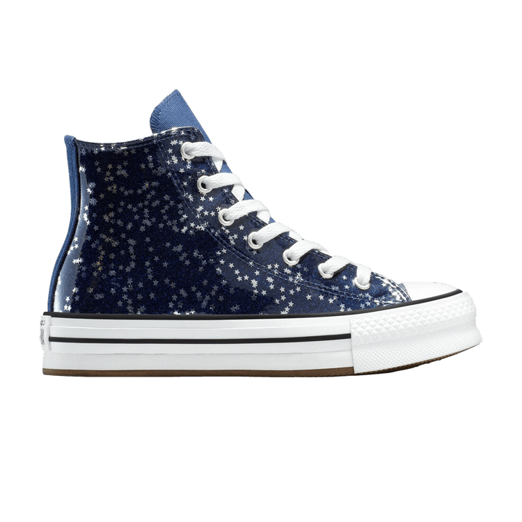 Converse Chuck Taylor All Star EVA Lift Platform High GS 'Navy Star Glitter' — Navy/White/Egret