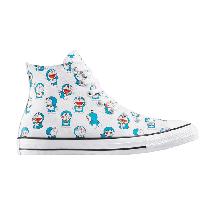 Doraemon x Converse Chuck Taylor All Star High 'Allover Doraemon Print' — White/Hawaiian Gold/Flamingo