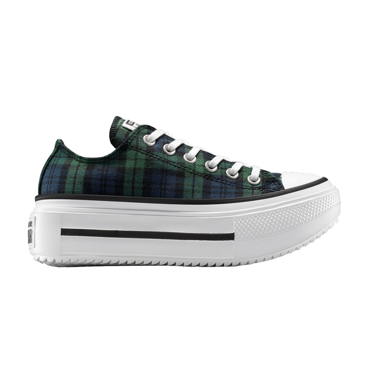 Converse Wmns Chuck Taylor All Star Lift Double Stack Platform Low 'Plaid' — Navy/Black/Branch Out