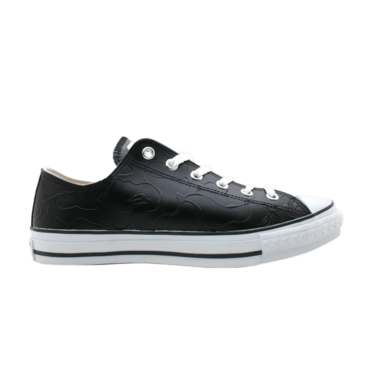 BAPE Apesta Leather Low 'Black' — Black